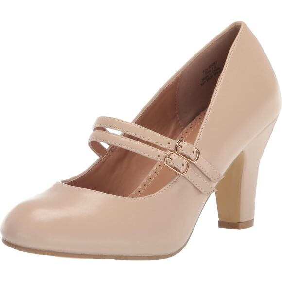 Journee Collection Women Windy Classic Mary Jane Pump Heels Size US 10M Nude - Picture 1 of 4